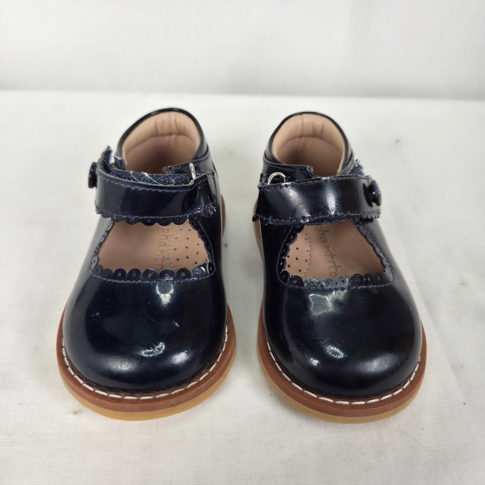 Elephantito Baby Mary Jane Shoes Shinny Navy Blue Size US 4 Scalloped